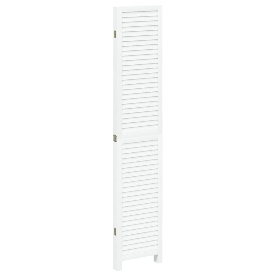 Kamerscherm Met 4 Panelen Massief Paulowniahout Wit