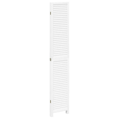 Kamerscherm Met 4 Panelen Massief Paulowniahout Wit