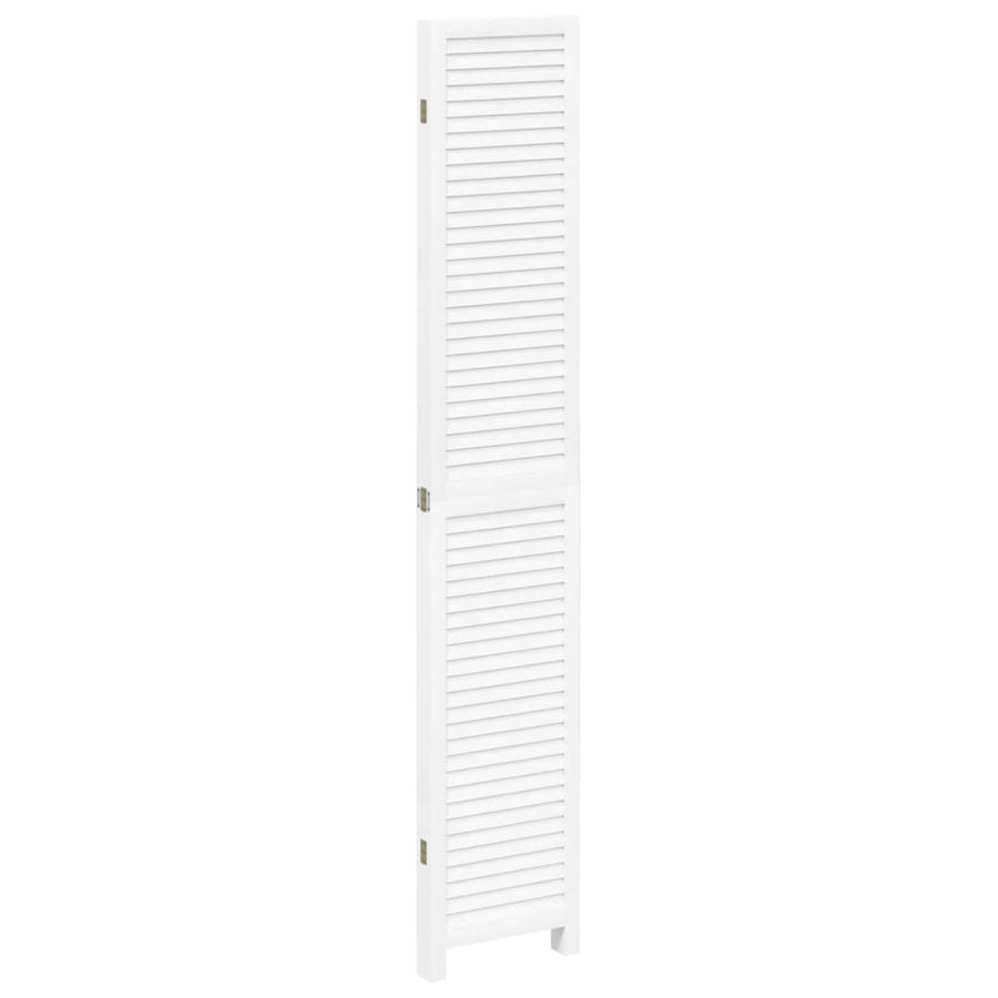 Kamerscherm Met 4 Panelen Massief Paulowniahout Wit