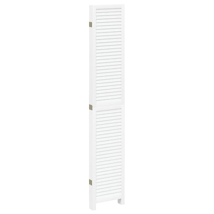 Kamerscherm Met 5 Panelen Massief Paulowniahout Wit