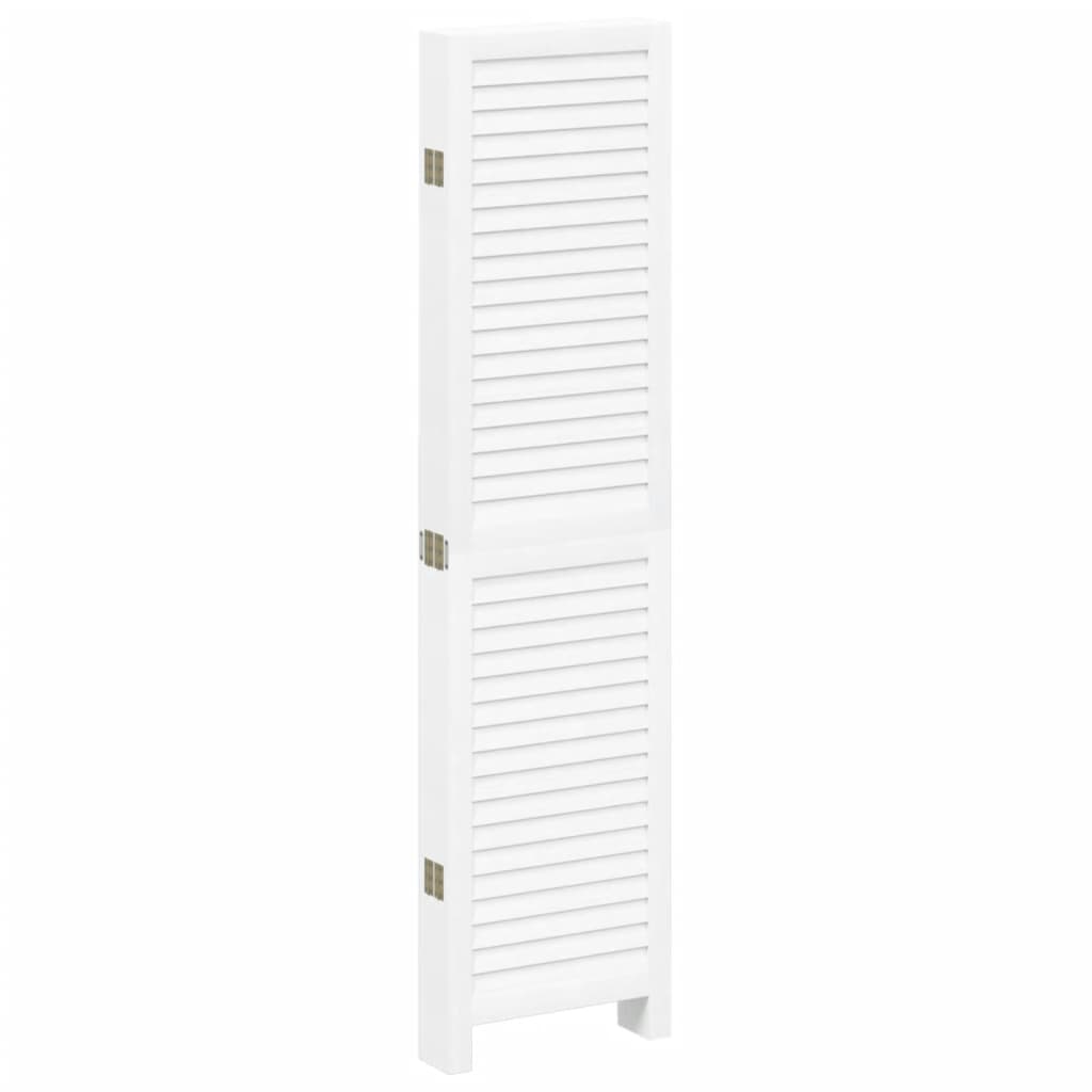 Kamerscherm Met 6 Panelen Massief Paulowniahout Wit
