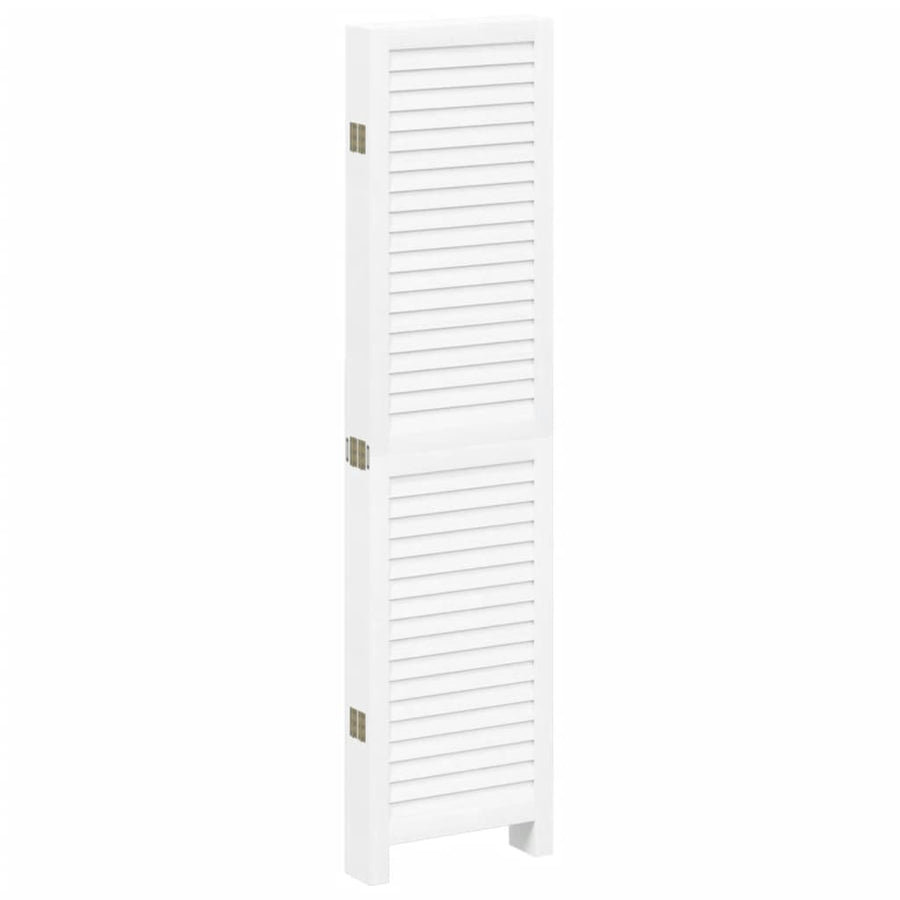 Kamerscherm Met 6 Panelen Massief Paulowniahout Wit