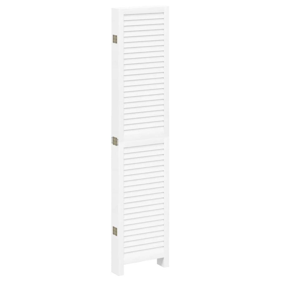 Kamerscherm Met 6 Panelen Massief Paulowniahout Wit