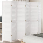 Kamerscherm 6 panelen massief paulowniahout wit
