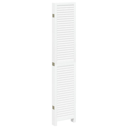 Kamerscherm Met 6 Panelen Massief Paulowniahout Wit