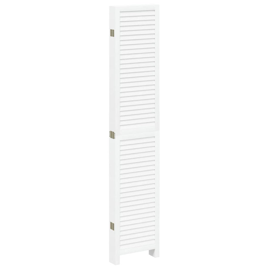 Kamerscherm Met 6 Panelen Massief Paulowniahout Wit