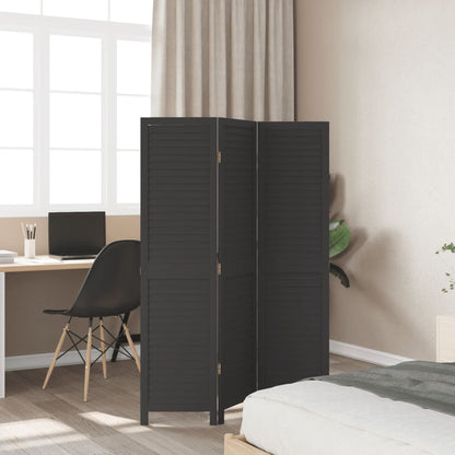 Kamerscherm Met 3 Panelen Massief Paulowniahout Zwart Groen