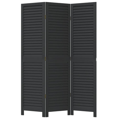 Kamerscherm Met 3 Panelen Massief Paulowniahout Zwart Groen