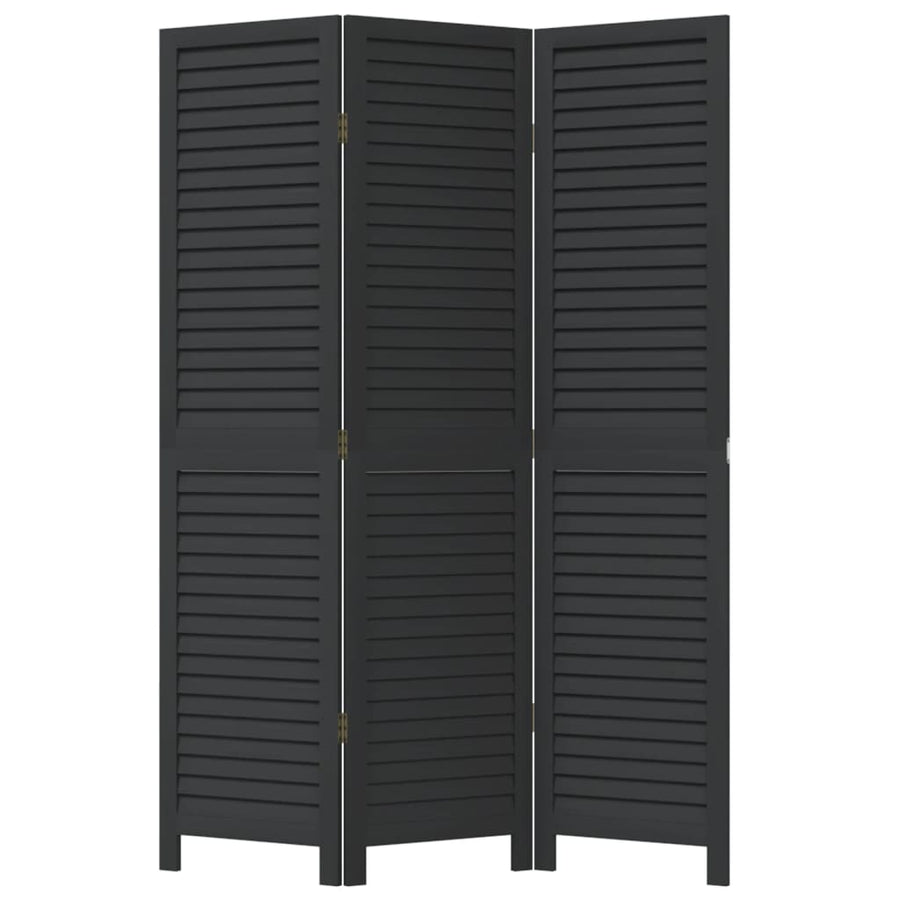 Kamerscherm Met 3 Panelen Massief Paulowniahout Zwart Groen