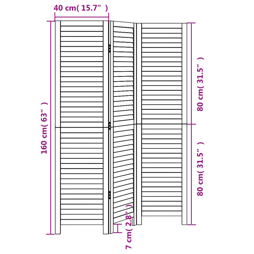 Kamerscherm Met 3 Panelen Massief Paulowniahout Zwart Groen