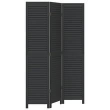 Kamerscherm Met 3 Panelen Massief Paulowniahout Zwart Blauw
