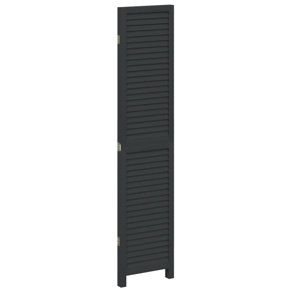 Kamerscherm Met 3 Panelen Massief Paulowniahout Zwart Blauw