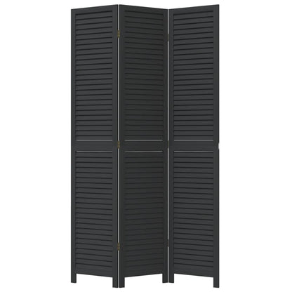 Kamerscherm Met 3 Panelen Massief Paulowniahout Zwart Groen