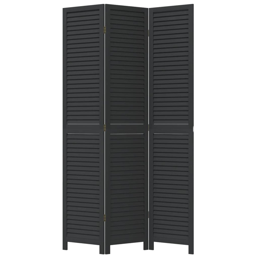 Kamerscherm Met 3 Panelen Massief Paulowniahout Zwart Groen