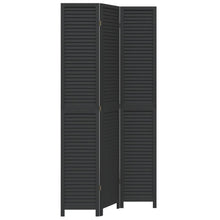 Kamerscherm Met 3 Panelen Massief Paulowniahout Zwart
