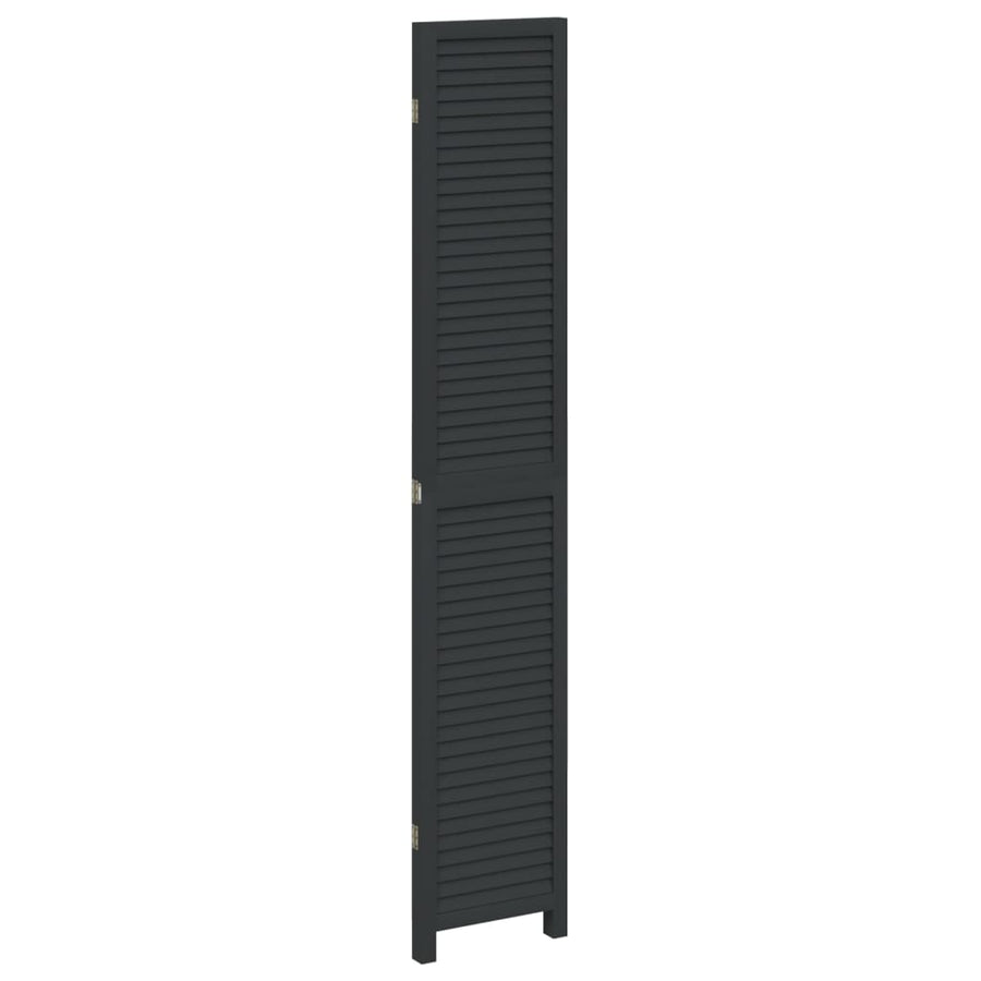 Kamerscherm Met 3 Panelen Massief Paulowniahout Zwart