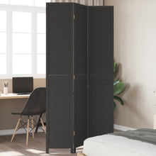 Kamerscherm Met 3 Panelen Massief Paulowniahout Zwart