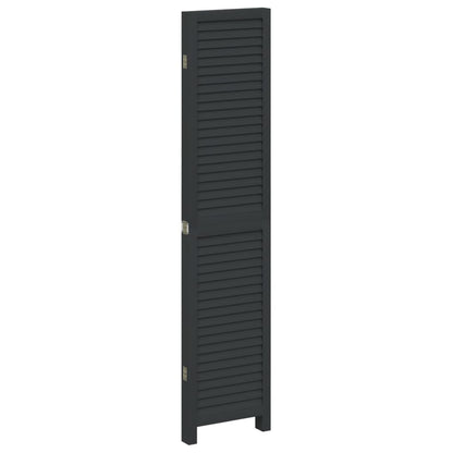 Kamerscherm Met 4 Panelen Massief Paulowniahout Zwart Blauw