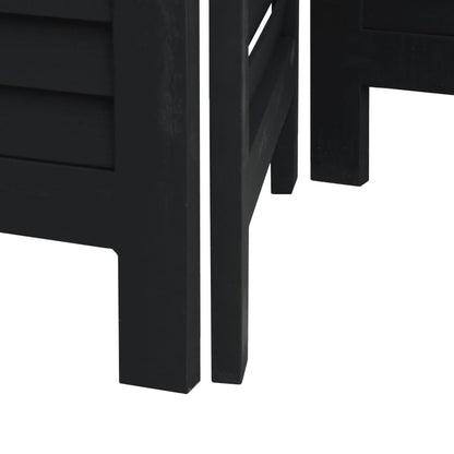 Kamerscherm Met 4 Panelen Massief Paulowniahout Zwart Blauw