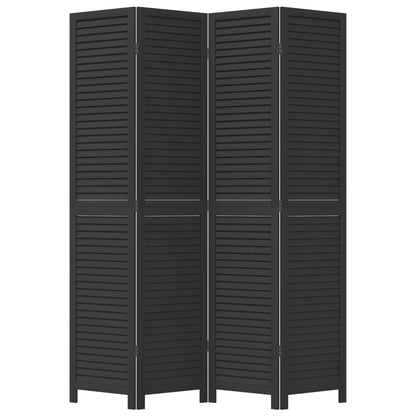 Kamerscherm Met 4 Panelen Massief Paulowniahout Zwart Groen