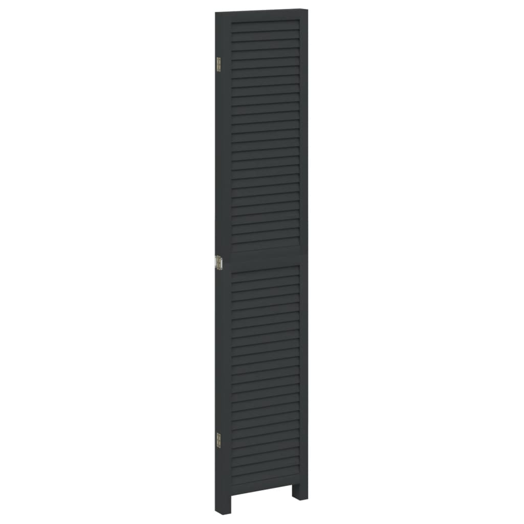 Kamerscherm Met 4 Panelen Massief Paulowniahout Zwart Groen