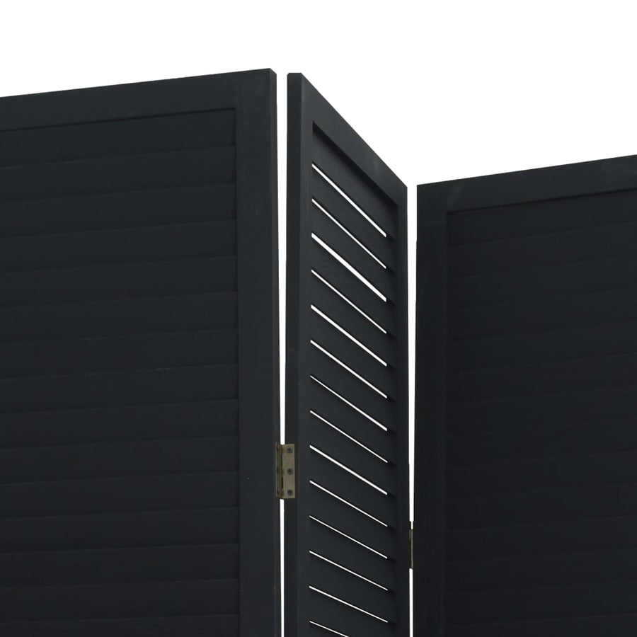 Kamerscherm Met 4 Panelen Massief Paulowniahout Zwart Groen