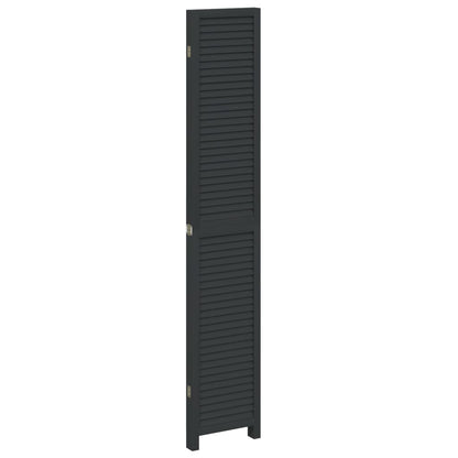 Kamerscherm Met 4 Panelen Massief Paulowniahout Zwart Blauw