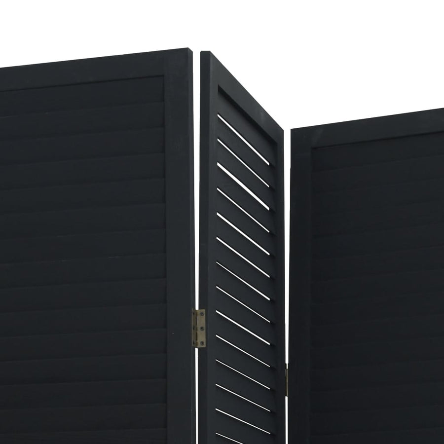 Kamerscherm Met 4 Panelen Massief Paulowniahout Zwart Blauw