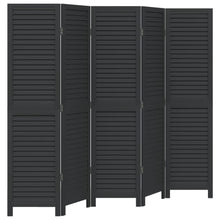 Kamerscherm Met 5 Panelen Massief Paulowniahout Zwart Groen