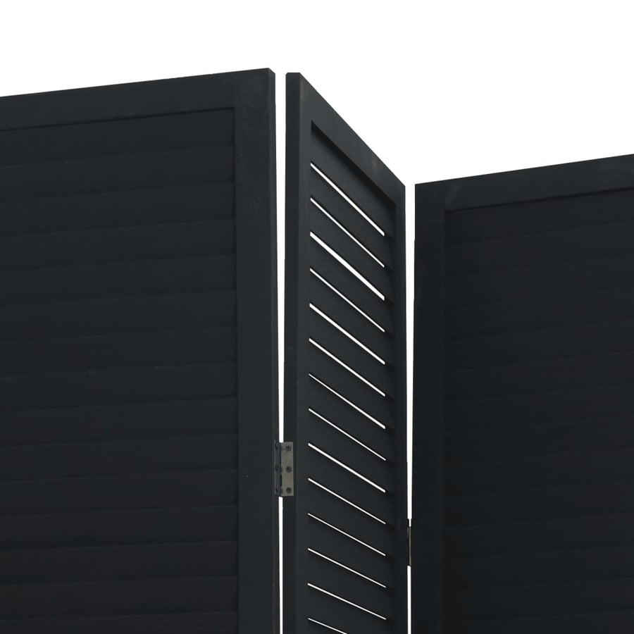 Kamerscherm Met 5 Panelen Massief Paulowniahout Zwart Groen