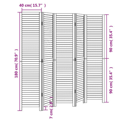 Kamerscherm Met 5 Panelen Massief Paulowniahout Zwart