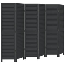 Kamerscherm Met 6 Panelen Massief Paulowniahout Zwart