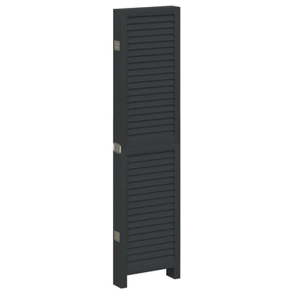 Kamerscherm Met 6 Panelen Massief Paulowniahout Zwart