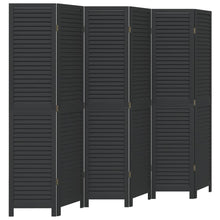 Kamerscherm Met 6 Panelen Massief Paulowniahout Zwart Groen