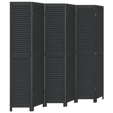 Kamerscherm Met 6 Panelen Massief Paulowniahout Zwart Blauw