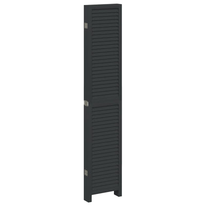 Kamerscherm Met 6 Panelen Massief Paulowniahout Zwart Blauw