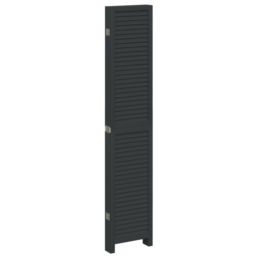 Kamerscherm Met 6 Panelen Massief Paulowniahout Zwart Blauw