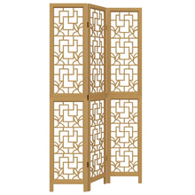 Kamerscherm met 3 panelen massief paulowniahout bruin