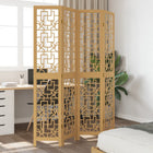 Kamerscherm 4 panelen massief paulowniahout 140x200 cm bruin