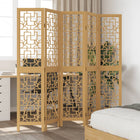 Kamerscherm 5 panelen massief paulowniahout 175x180 cm bruin