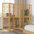 6-Panel Room Divider Solid Paulownia Wood Brown
