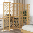 6-Panel Room Divider Solid Paulownia Wood Brown