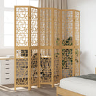 6-Panel Room Divider Solid Paulownia Wood Brown
