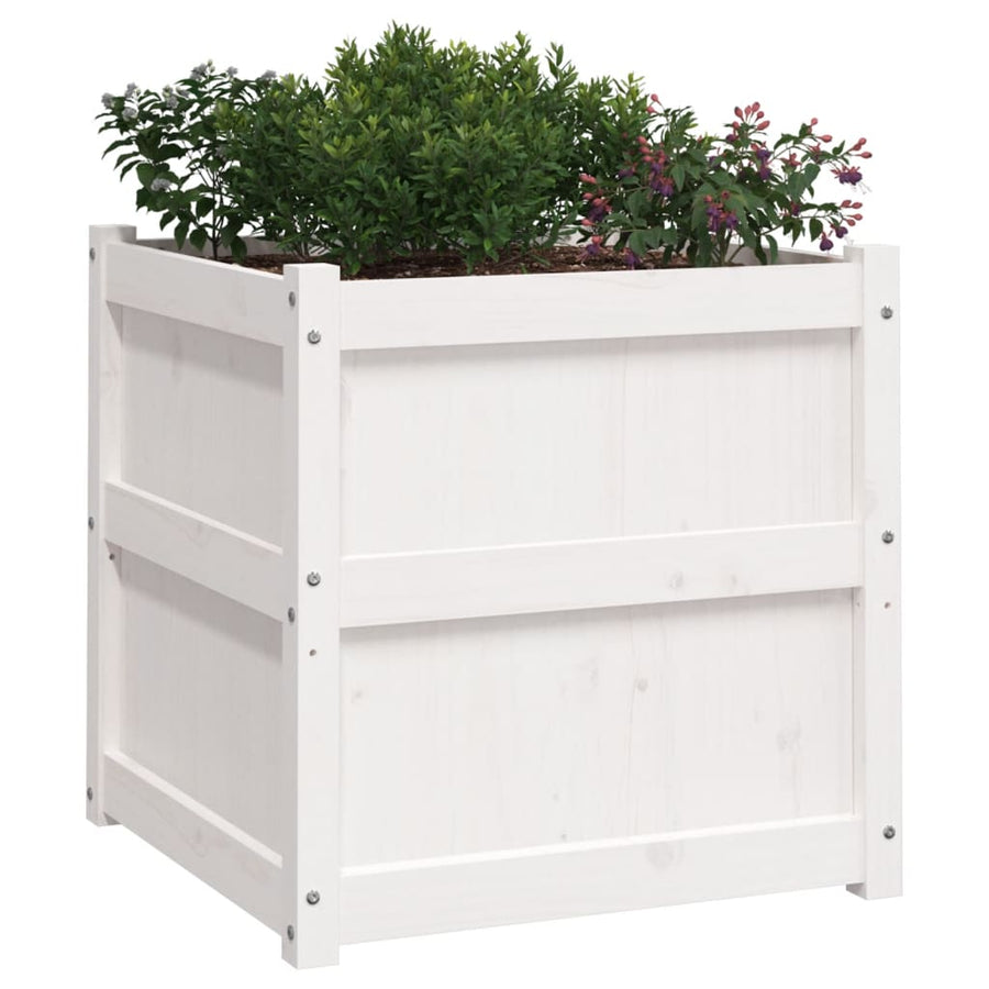 Plantenbakken Cm Massief Grenenhout Wit 2 Wit grenenhout