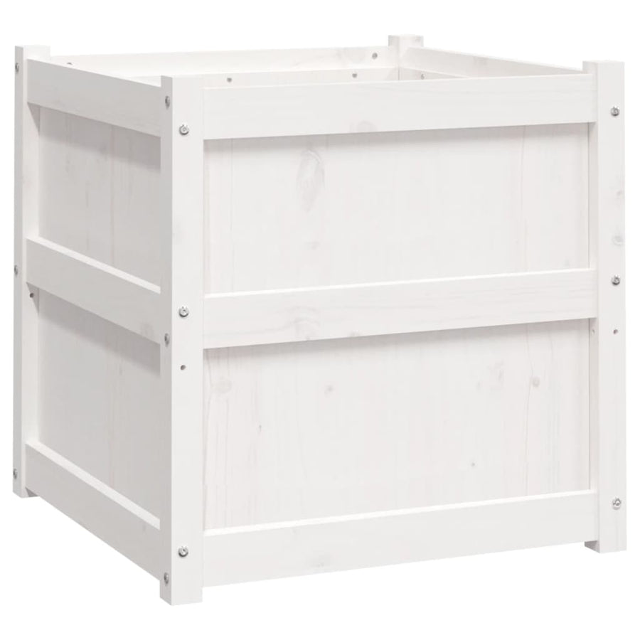 Plantenbakken Cm Massief Grenenhout Wit 2 Wit grenenhout
