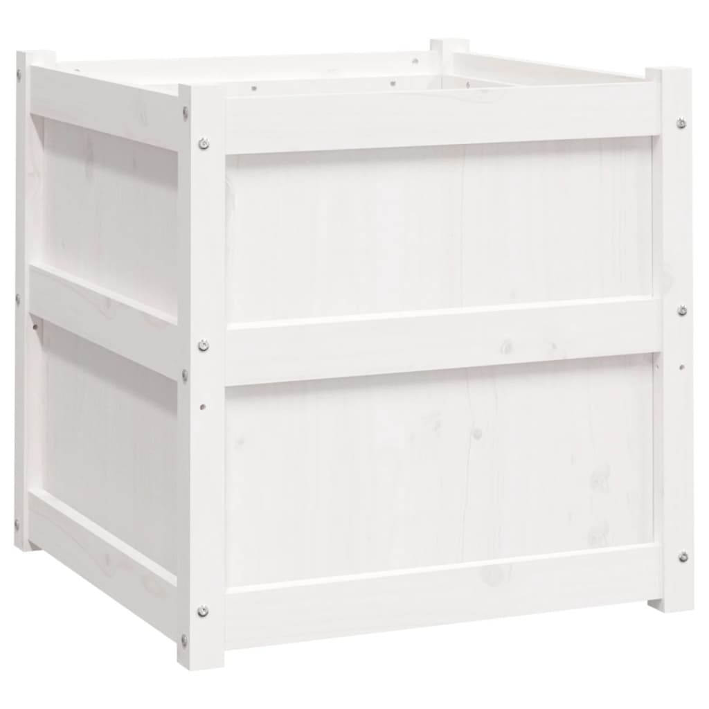 Plantenbakken Cm Massief Grenenhout Wit 2 Wit grenenhout