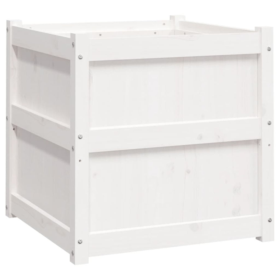 Plantenbakken Cm Massief Grenenhout Wit 2 Wit grenenhout