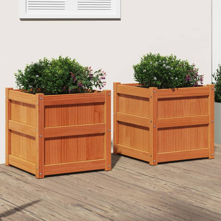 Plantenbakken 2 St Cm Massief Grenenhout Waxbruin