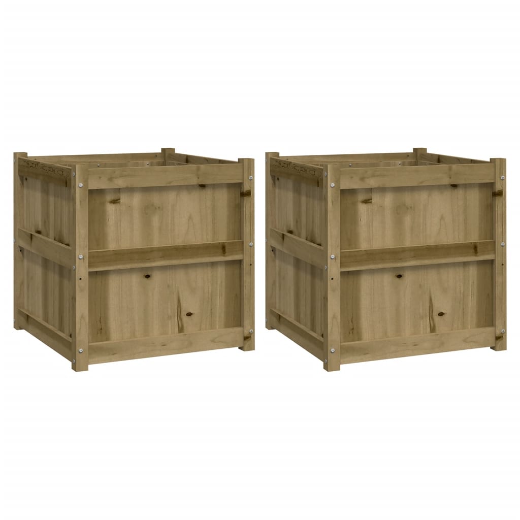 Plantenbakken Cm Geïmpregneerd Hout 2 Naturel geïmpregneerd