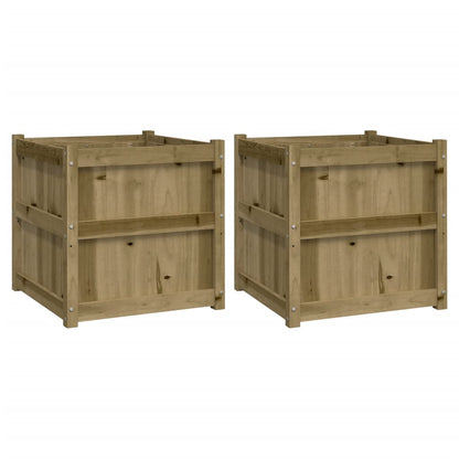 Plantenbakken Cm Geïmpregneerd Hout 2 Naturel geïmpregneerd
